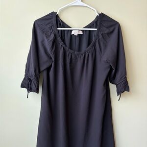 LOFT Black 3/4 Sleeve off-the-shoulder dress